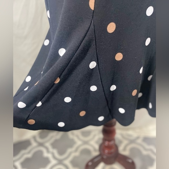 Ann Taylor, Black with white/tan polkadot dress. Size 2 petite. - Picture 3 of 9